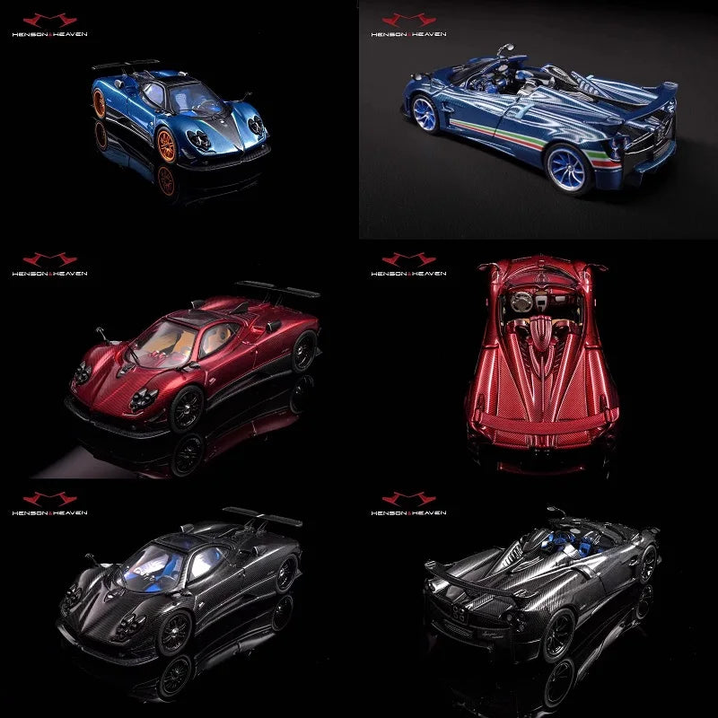 PreSale HH 1:64 Zonda Huayra Carbon Blue / Red / Black Die-Cast Car Model Collection Miniature