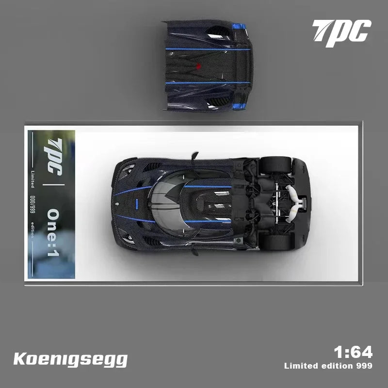 TPC 1:64 Koenigsegg One1 Blue limited999 Diecast Model Car