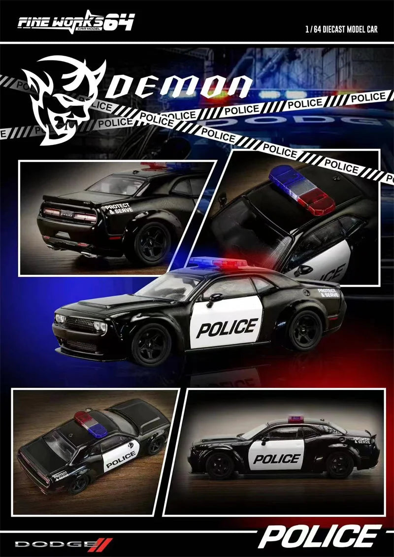 Fine Works64 1:64 Dodge Hellcats Shark / Police car paint Limited499 Diecast Model Car