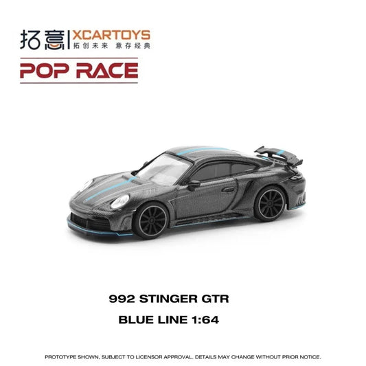 Xcartoys X Pop Race 1:64 STINGER CARBON EDITION (BLUE LINE) Diecast Model Car