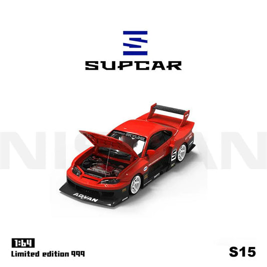 SUPCAR SC 1:64 S15 Red Black limited999 Diecast Model Car