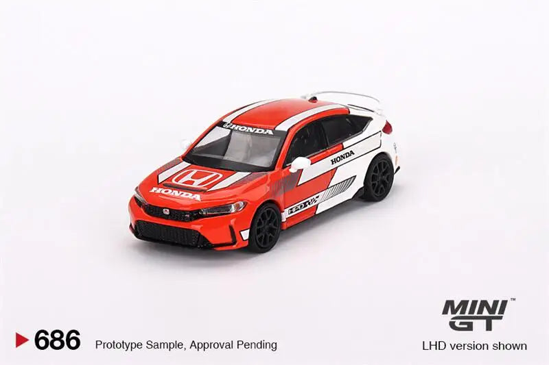 MINI GT 1:64 Honda Civic Type R #1 2023 Pace Car Red LHD Diecast Model Car