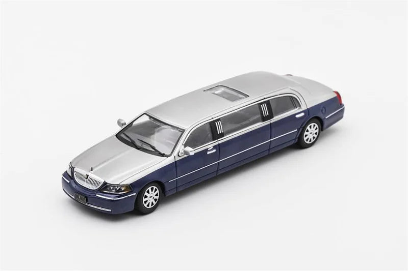 GCD 1:64 Lincoln Town Car Mk3 FN145 SilverBlue/GoldGreen  LHD Diecast Model Car