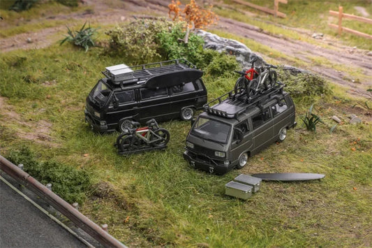 BSC & MORTAL 1:64 T3 BBS black / MATT GRAY Die-Cast Car Model Collection Miniature