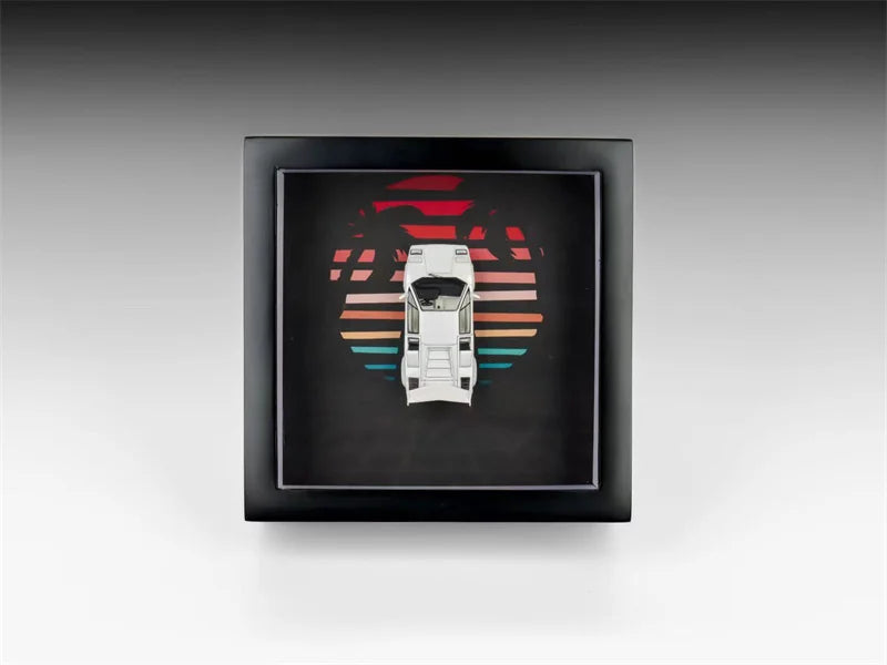 Findassically 1:64 Countach LP5000 QV / 25th anniversary edition Silver with Photo Frame Diecast Model Car