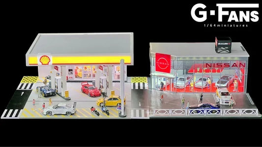 G FANS 1:64 NISMO Architectural / Gas Station Scene Dioramas Models