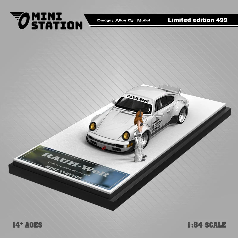 Mini Station  1:64 RWB 964 Ducktail SAMURAI limited499 Diecast Model Car