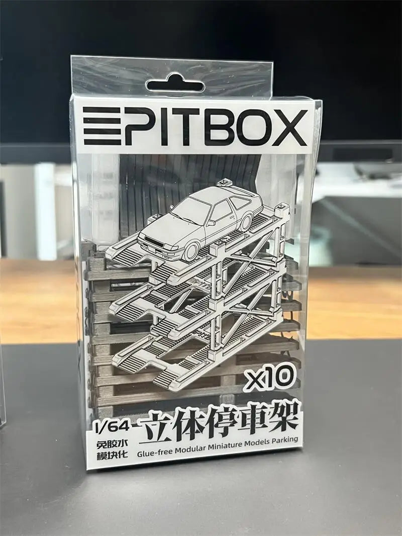 PreSale PITBOX 1:64 Assembly X10 Parking Spaces Glue-free Modular Minature Models Diorama