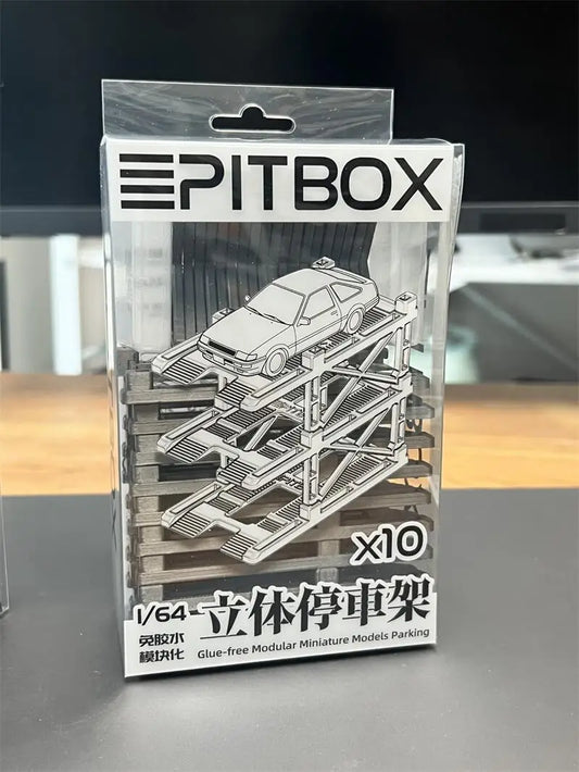 PreSale PITBOX 1:64 Assembly X10 Parking Spaces Glue-free Modular Minature Models Diorama