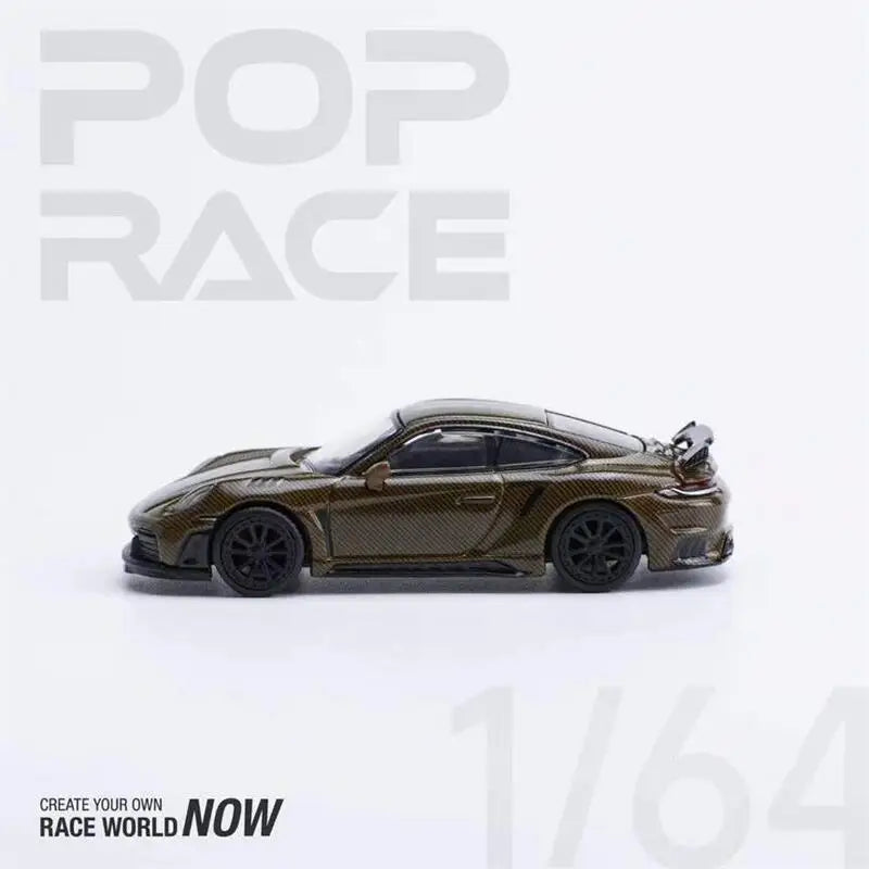 Pop Race 1:64 992 STINGER GTR CARBON EDITION BROWN Diecast Model Car