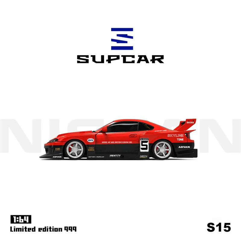 SUPCAR SC 1:64 S15 Red Black limited999 Diecast Model Car
