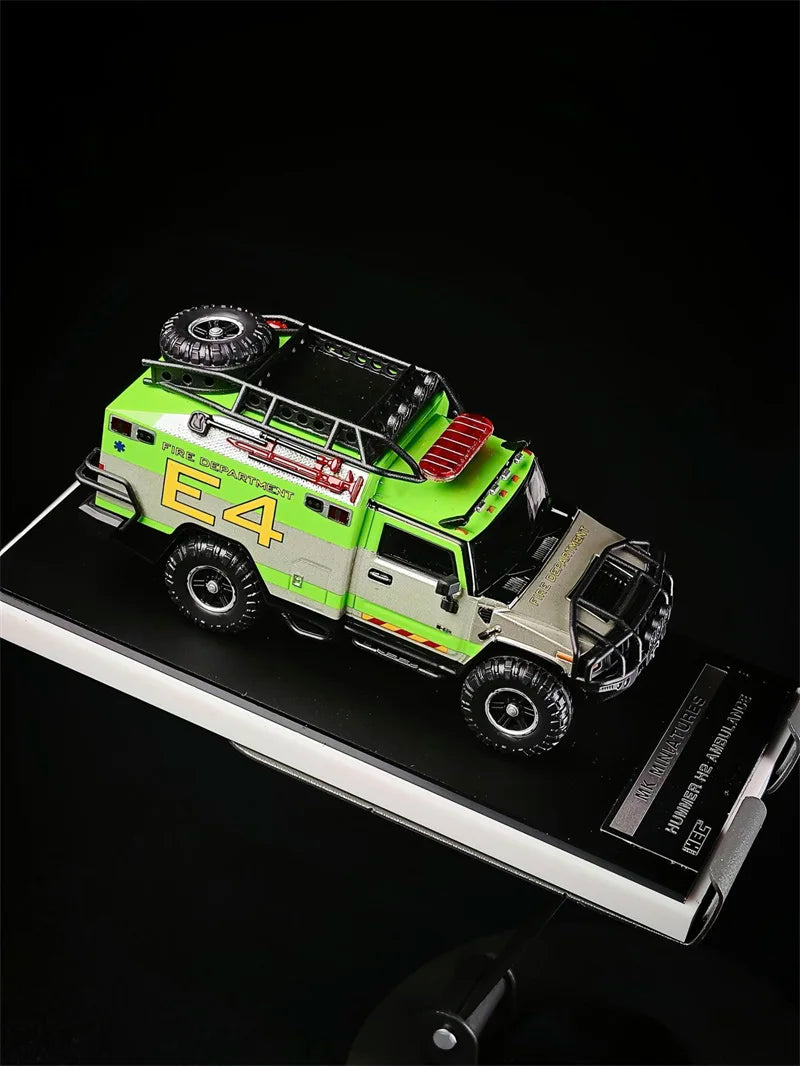MK Miniatures 1:64 H2 Hummer Ambulance Die-Cast Car Model Miniature Gifts