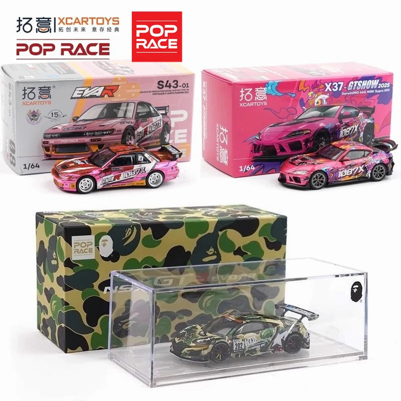 XCARTOYS POP RACE 1:64 Hongqi LS Singer MK2 RWB997 SKYLINE C210 BRZ S14 EVA RT STO GT-R Hakosuka V8 Drift Diecast Model Car