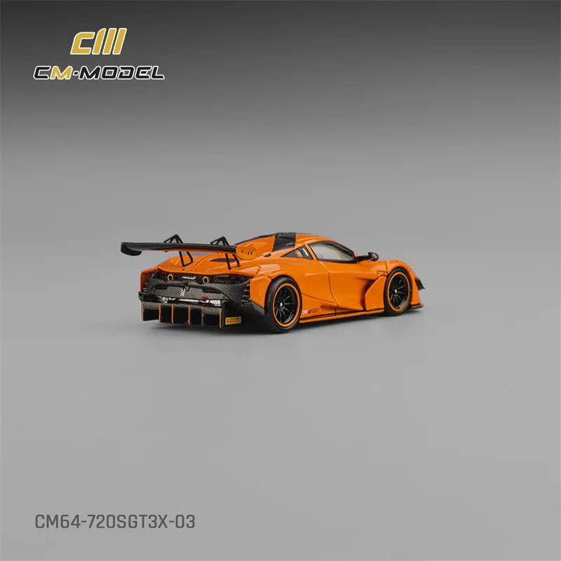 PreSale CM MODEL 1:64 720SGT3X Papaya Orange Die-Cast Car Model Collection Miniature