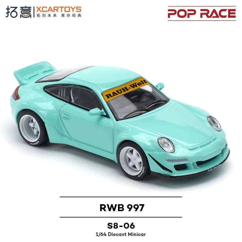 Xcartoys X Pop Race 1:64 RWB997 Blue Diecast Model Car