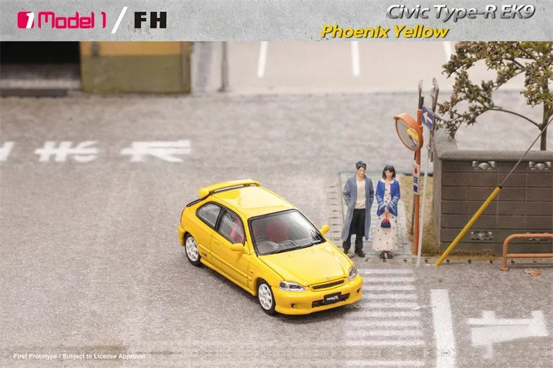 Focal Horizon FH x Model One 1:64 Type-R EK9 Phoenix Yellow Limited999 Diecast Model Car