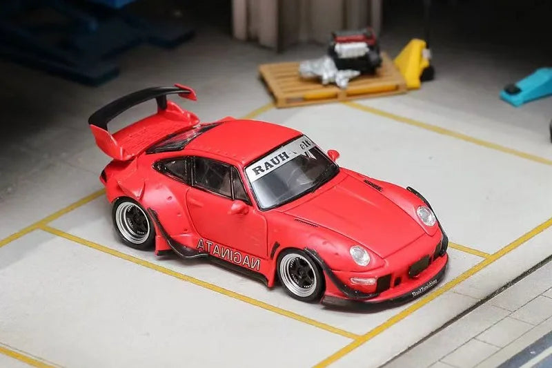 SW 1:64 RWB 993 NAGINATA  Matte Red Diecast Model Car
