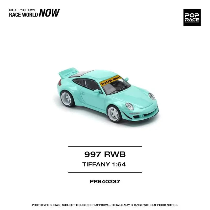 Pop Race 1:64 RWB997 Rauh-Welt Duck Wing Die-Cast Car Model Miniature Gifts