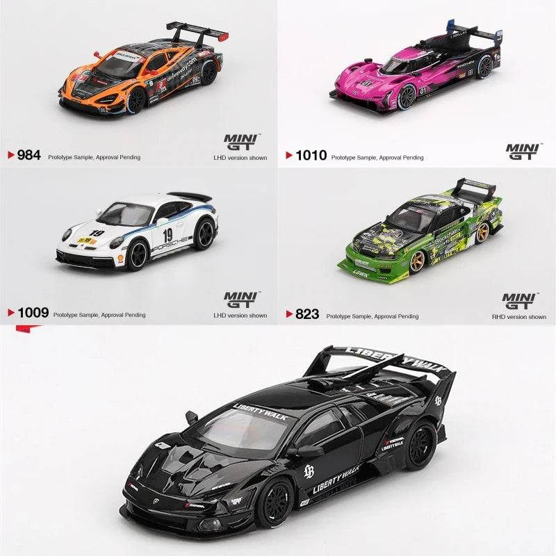 MINI GT 1:64 720S GT3 Evo Rally LB-SUPER S15 SILVIA MURCIELAGO Black Diecast Model Car