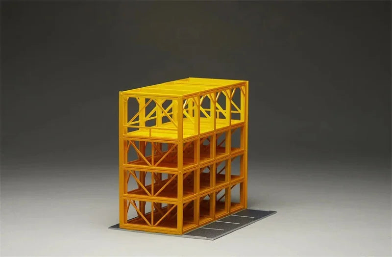 Simtec 1:64 Assemble A Three-dimensional 16-bit Parking Garage Yellow for Model Car Storage & Display