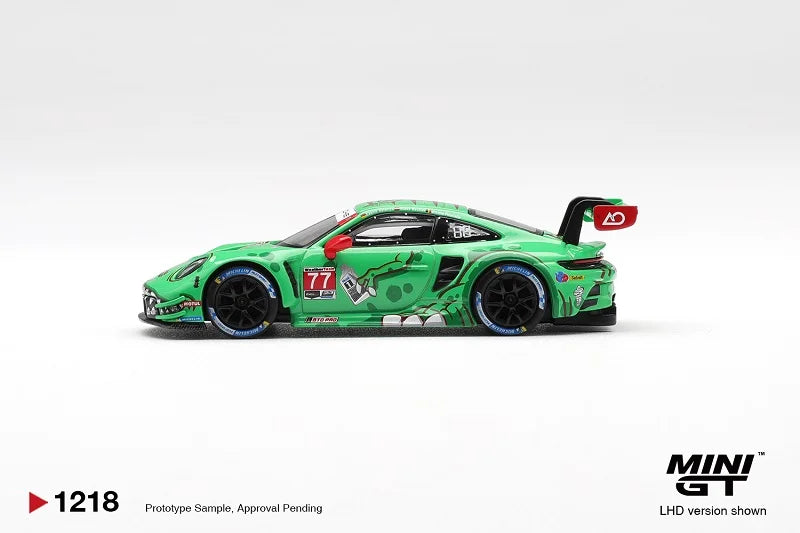 PreSale MINI GT 1:64 Porsche 911 GT3 R # 77 AO Racing 2025 IMSA Sebring 12Hr LHD Diecast Model Car