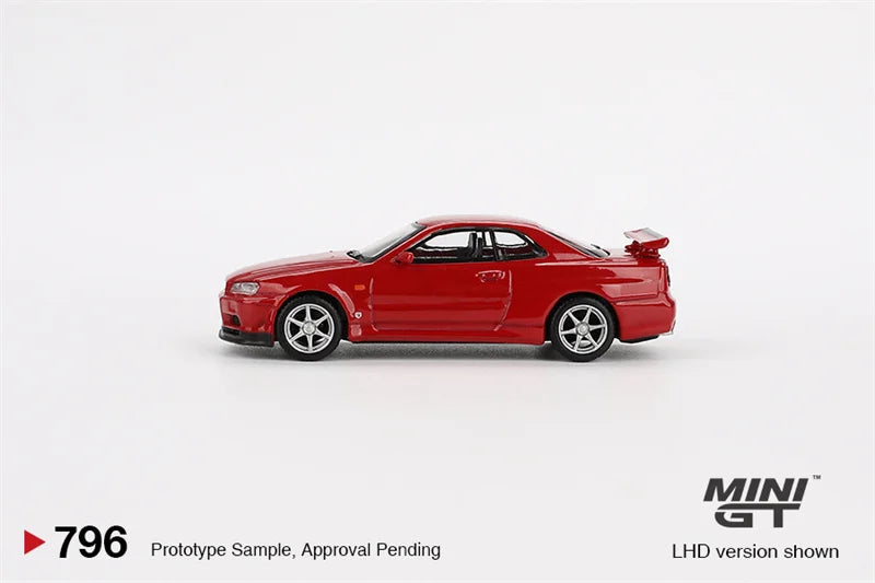 **Pre-Order** MINI GT 1:64 Skyline GT-R (R34)  V-Spec Active Red LHD Diecast Model Car