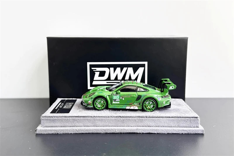 DWM 1:64 911 GT3 RS Racing Pink & Green #80 / Pink Pig / GT Silver Full Open Diecast Model Car