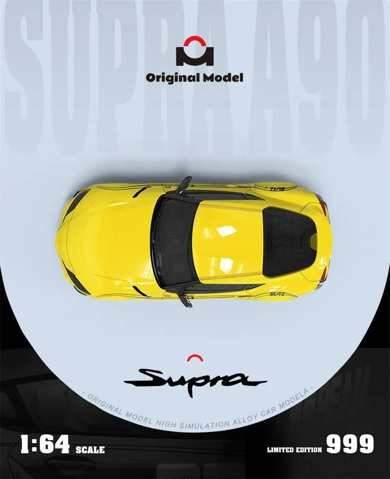 Original Model OM 1:64 supraA90 MF ghost Yellow Limited999 Diecast Model Car