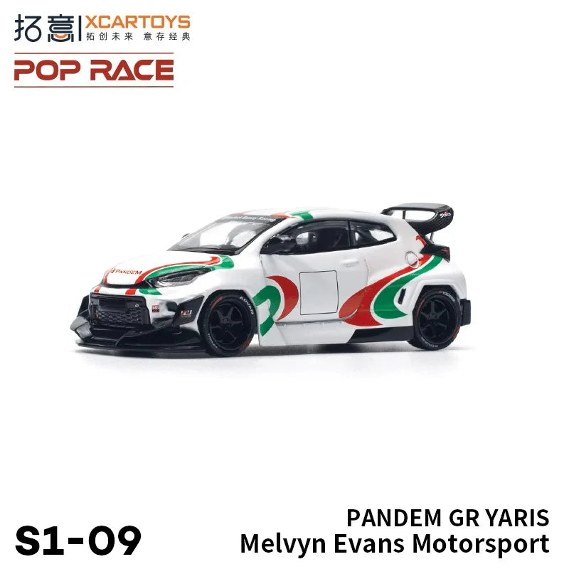 **Pre-Order** Xcartoys  x POP RACE 1:64 PANDEM GR YARIS Melvyn Evans Motorsport White Diecast Model Car