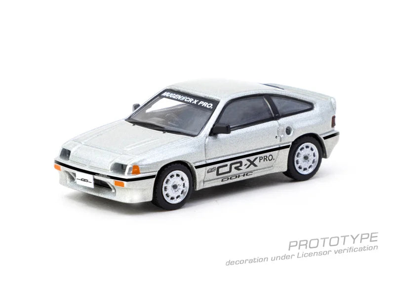 Tarmac Works 1:64 Ballade Sports MUGEN CR-X PRO Silver Diecast Model Car