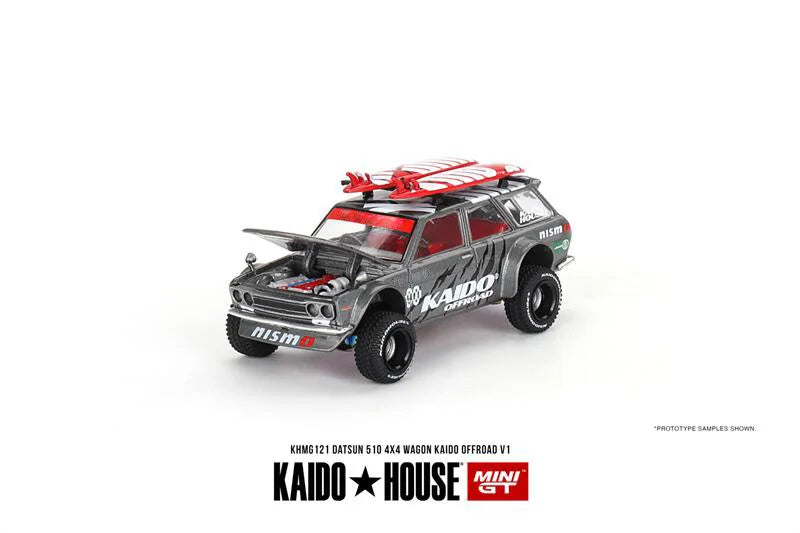 Kaido House x MINI GT 1:64 Datsun KAIDO 510 Wagon 4x4 Kaido Offroad V1 Diecast Model Car