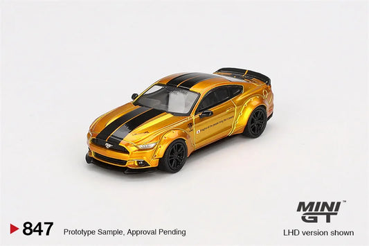 **Pre-Order** MINI GT 1:64 LB-WORKS MUSTANG LB Gold Diecast Model Car