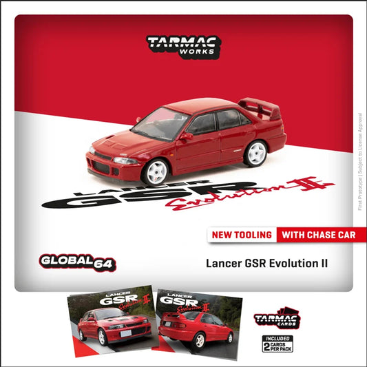 **Pre-Order** Tarmac Works 1:64 Lancer GSR Evolution II Red Diecast Model Car