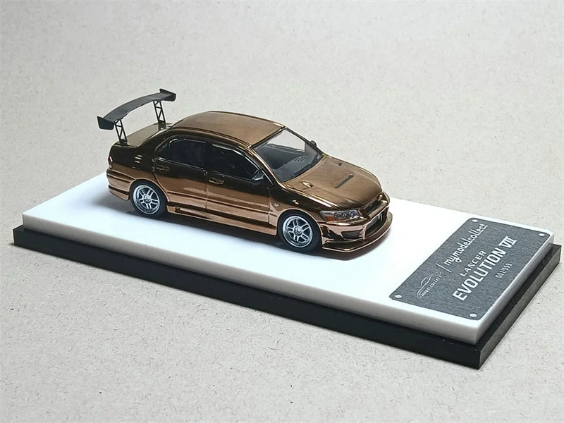 Model Collect MC 1:64 Lancer Evolution EVO VII / Pandem Civic EG6 Mk5 Rocket Bunny Chrome Copper Diecast Model Car