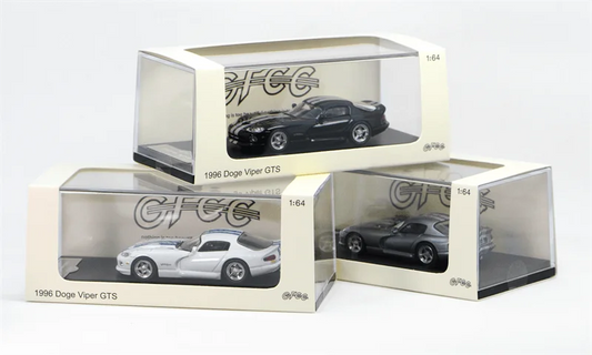 GFCC 1:64 1996 Viper Hardtop GTS Black / White / Gary Diecast Model Car