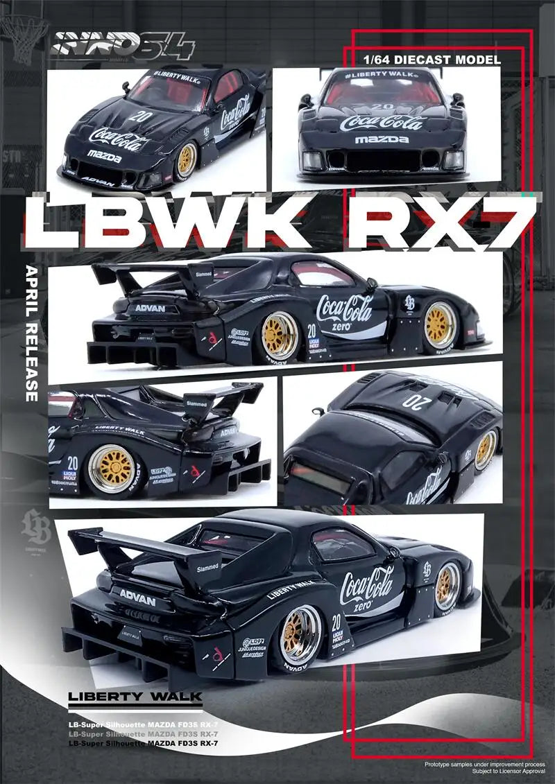 INNO 1:64 MAZDA RX7 (FD3S) LB-SUPER SILHOUETTE Diecast Model Car