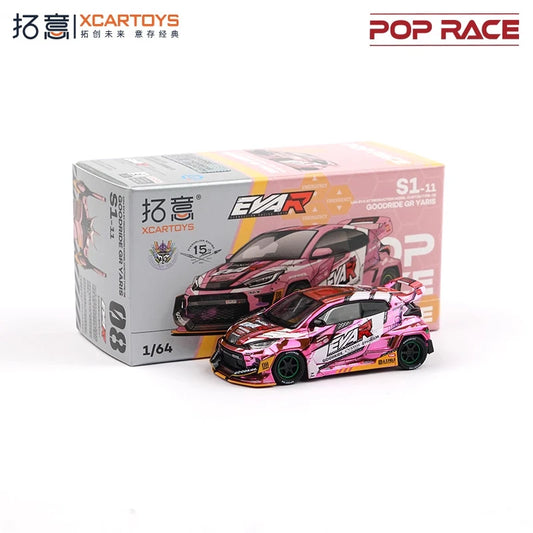 Xcartoys X Pop Race 1:64 EVA RI PRODUCTION MODEL CUSTOM TYPE-08 GOODRIDE GR YARIS PINK Diecast Model Car