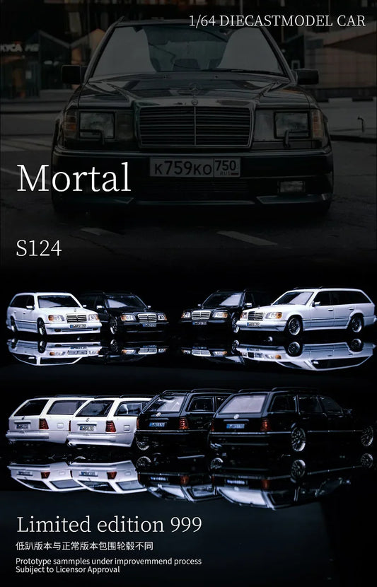 Mortal 1:64 MB S124 / Lowride with BBS wheels Diecast Model Car
