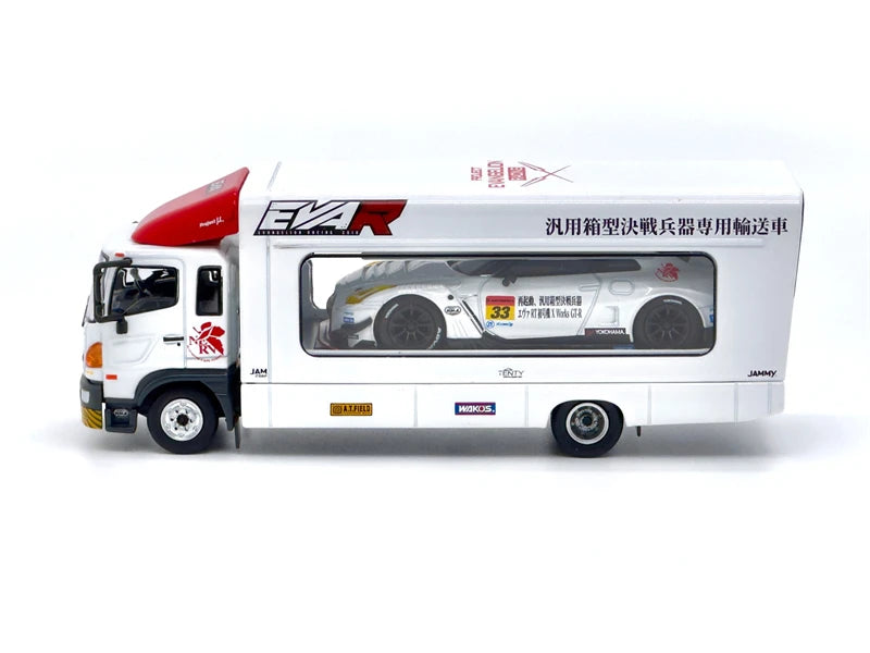 Unique Model × Tiny 1:64 Hino 500 Ranger EVA Painting lifting box truck Diecast Model Car