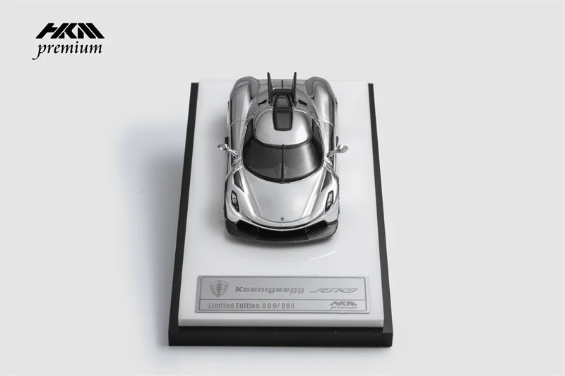 HKM Premium 1:64 Koenigsegg Jesko Attack Chrome Silver Diecast Model Car