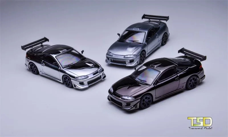 Transcend model 1:64 Eclipse Chrome gun Gray / silver / Raw Die-Cast Car Model Collection Miniature Gifts