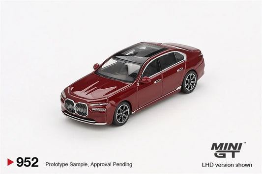 MINI GT #952 1:64 i7 xDrive60 Aventurin Red Die-Cast Car Model Collection Miniature