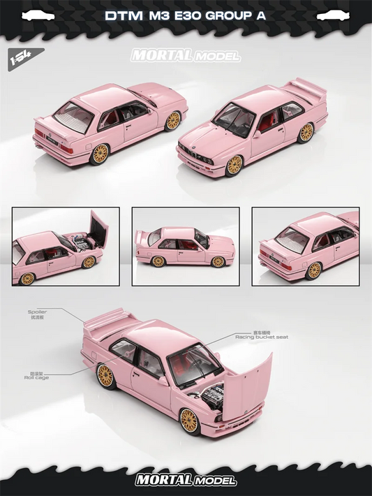 Mortal 1:64 M3 SPORT EVOLUTION EVO E30 White / SilverGray / Purple / Pink Diecast Model Car