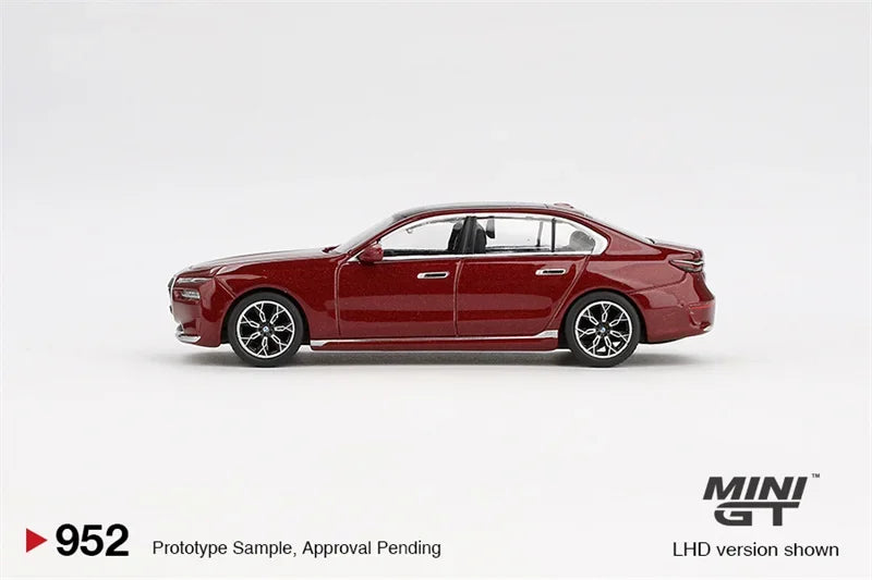 MINI GT #952 1:64 i7 xDrive60 Aventurin Red Die-Cast Car Model Collection Miniature