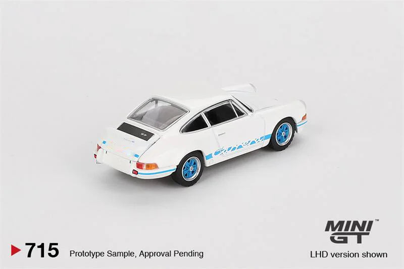 **Pre-Order** MINI GT 1:64 RS 2.7 Grand Prix White with Blue Livery LHD Diecast Model Car