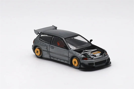 Xcartoys 1:64 Civic EG6 Pandem Raw Metal Die-Cast Car Model Miniature Gifts