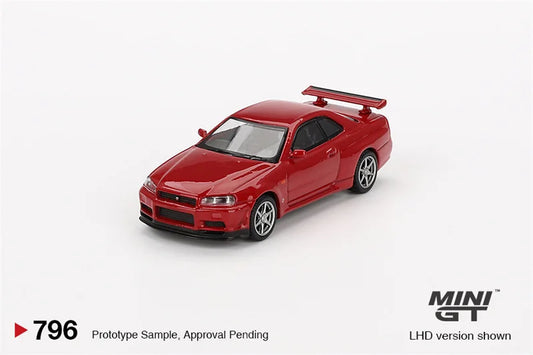 **Pre-Order** MINI GT 1:64 Skyline GT-R (R34)  V-Spec Active Red LHD Diecast Model Car