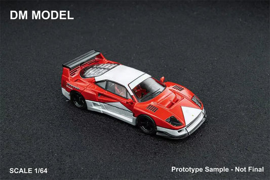 DM Model 1:64 F40 Red White Die-Cast Car Model Collection Miniature