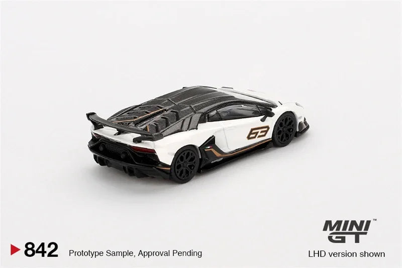 **Pre-Order** MINI GT 1:64 Aventador SVJ 63 Bianco Asopo LHD Diecast Model Car