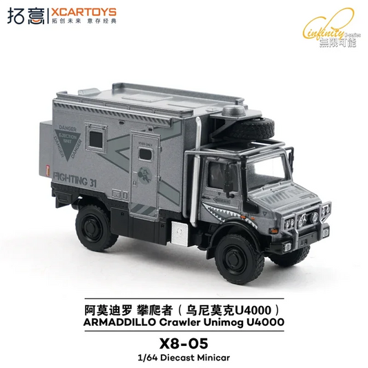 Xcartoys 1:64 ARMADDILLO Crawler Unimog U4000 gray Die-Cast Car Model Collection Miniature